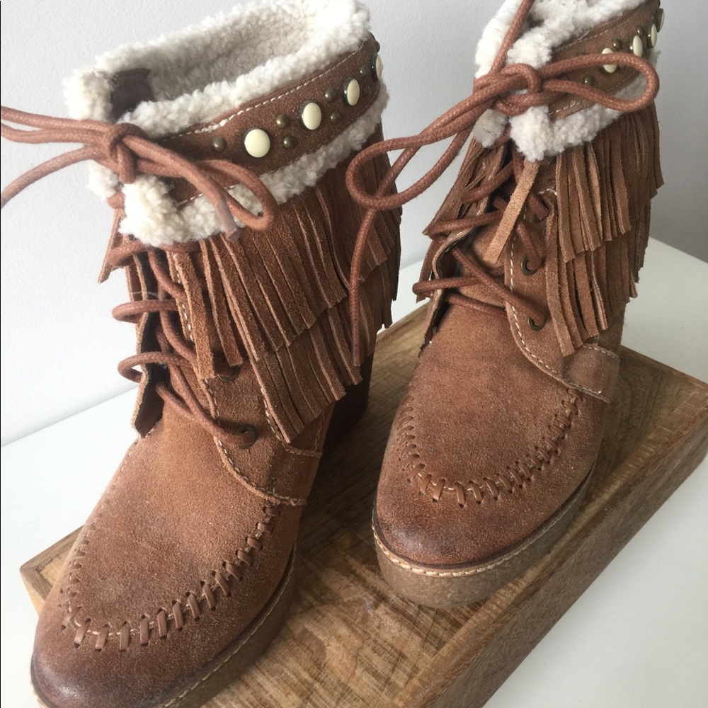 Sam Edelman 'Kemper' Fringe Wedge Bootie